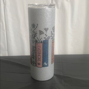 Glittery Silver Taylor Swift inspired Tumbler